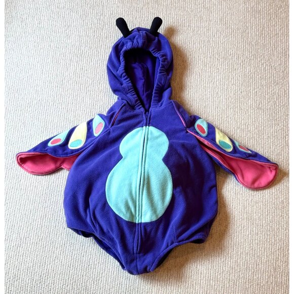 Carters Baby Purple Butterfly Halloween Costume 6-9 Month Fleece Cozy - Picture 4 of 4